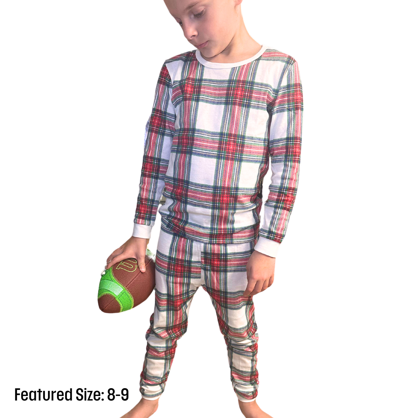 Toddler/Kid Holiday Tartan Checkered Pajamas | Size 12M-12Y
