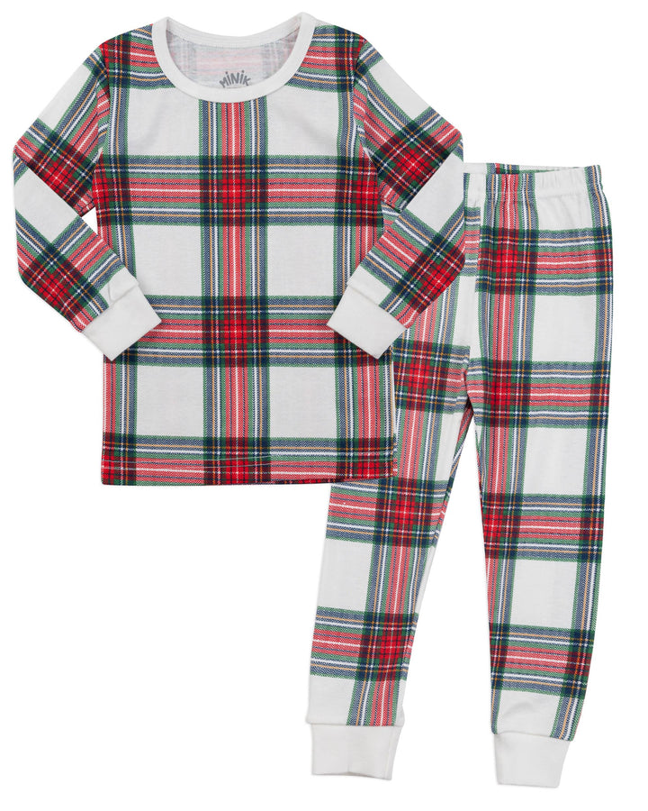 Toddler/Kid Holiday Tartan Checkered Pajamas | Size 12M-12Y