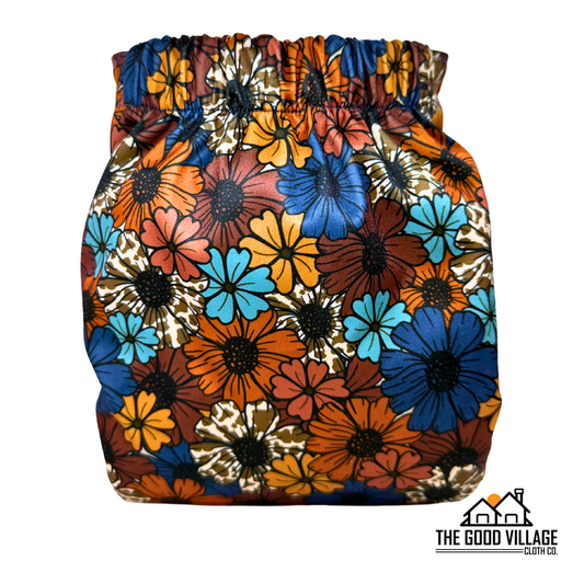 One Size Pocket Diaper |  Floral Cow