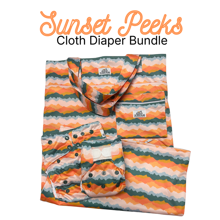 Cloth Diaper Bundle: Sunset Peaks