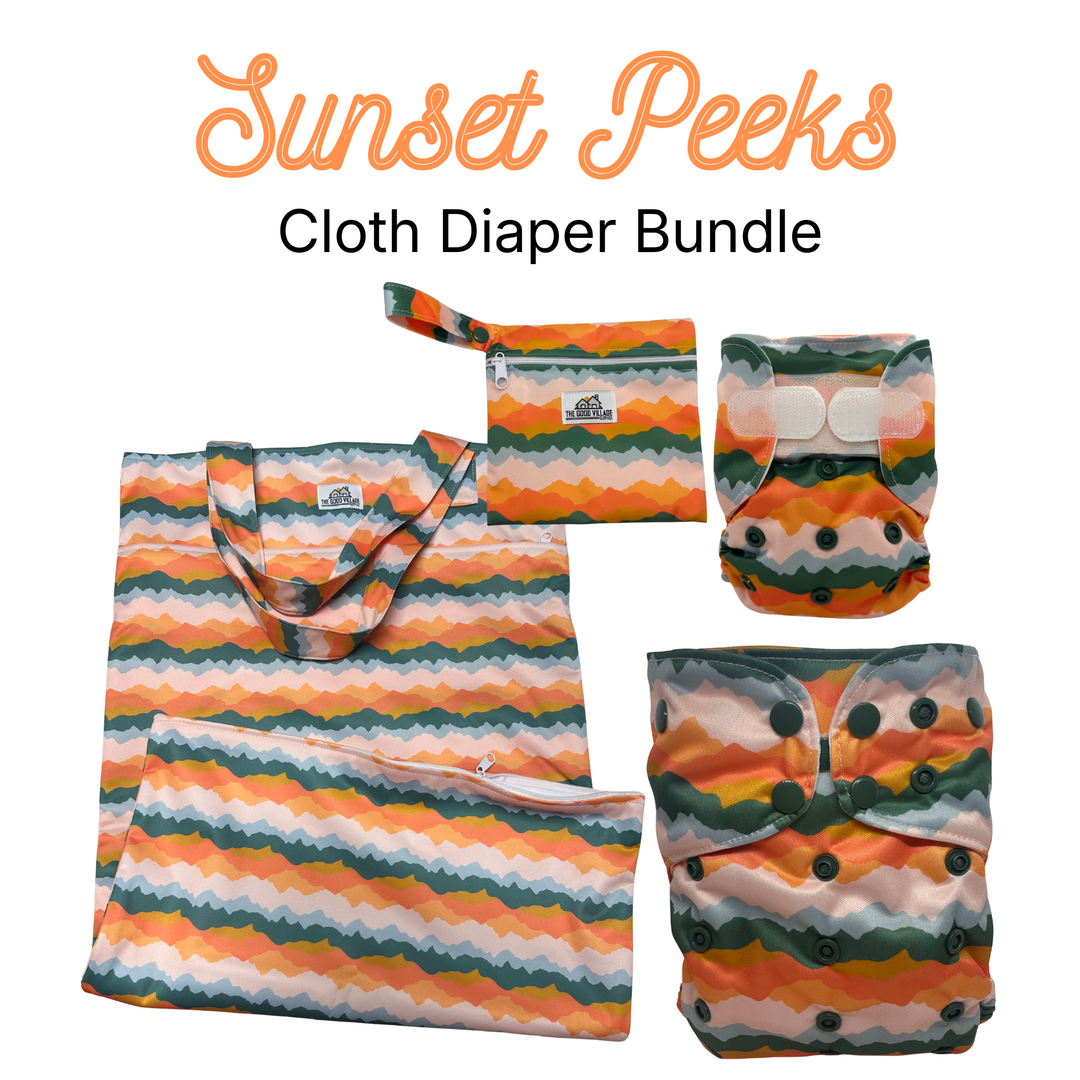 Cloth Diaper Bundle: Sunset Peaks