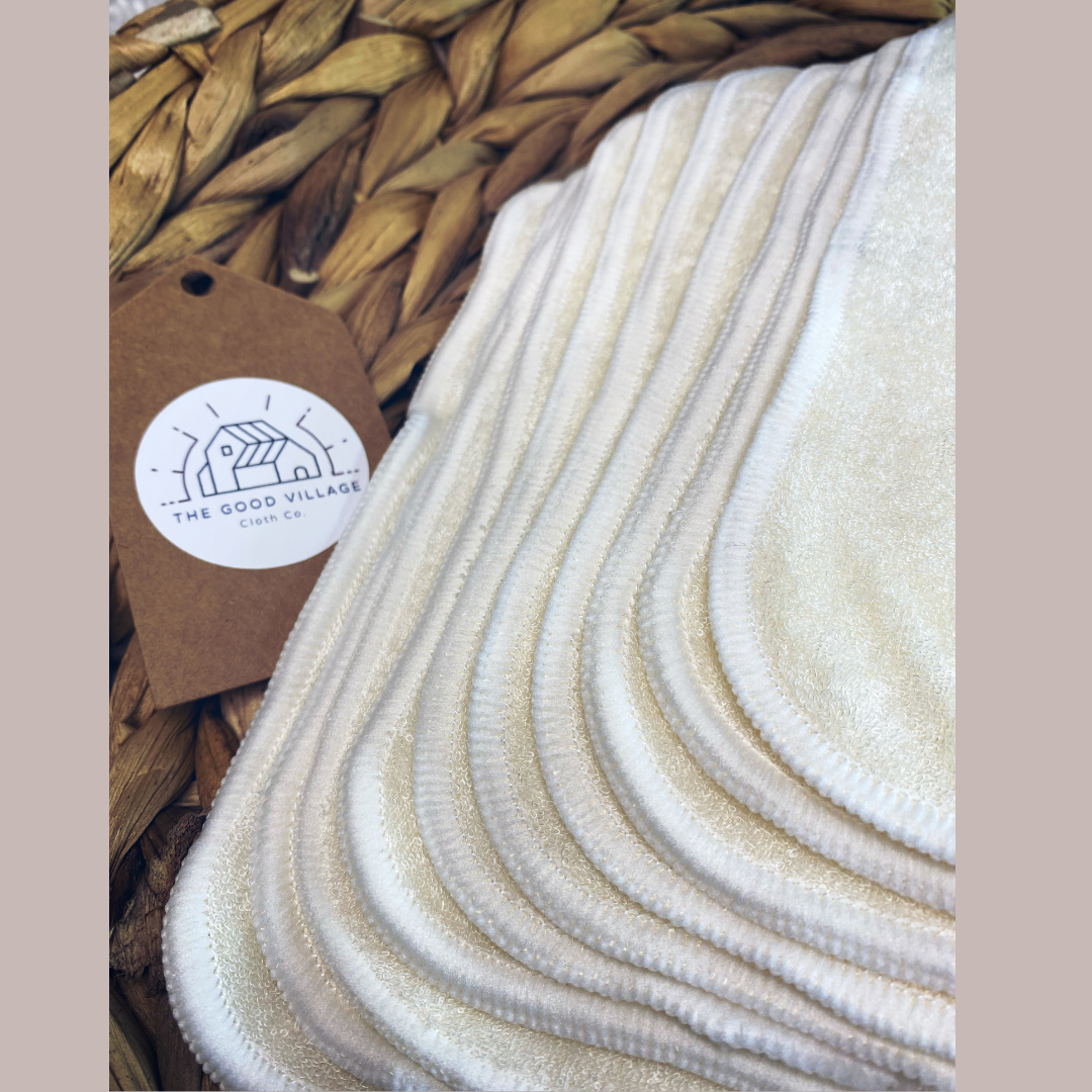 PREORDER | 10-pack Double Layer Bamboo Cloth Wipes