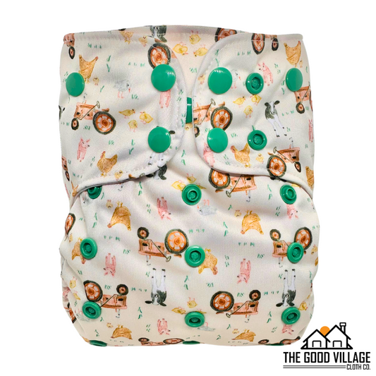 One Size Pocket Diaper | Day at the Farm
