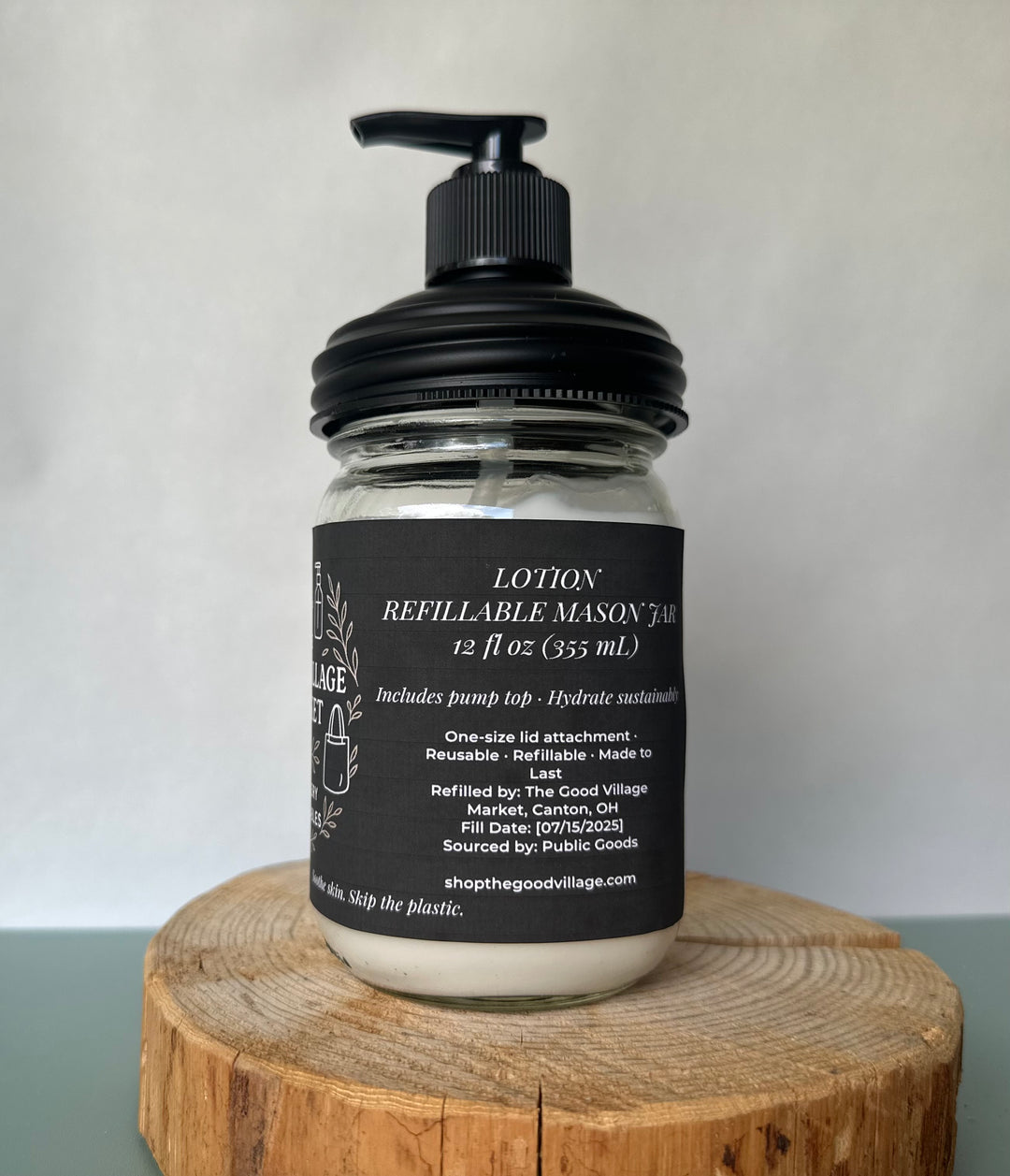 Lotion (with Pump Top) – 12 oz Refillable Jar