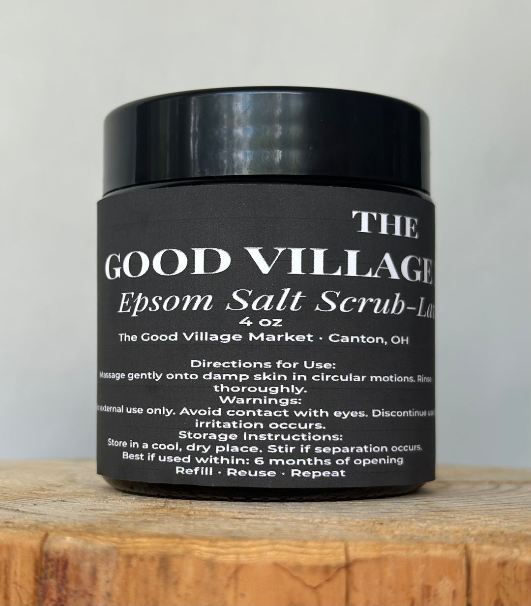 Epsom Salt Scrub - 4 oz Refillable Jar
