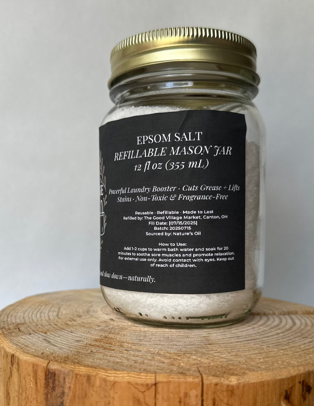 epsom salt - 12 oz Refillable Jar