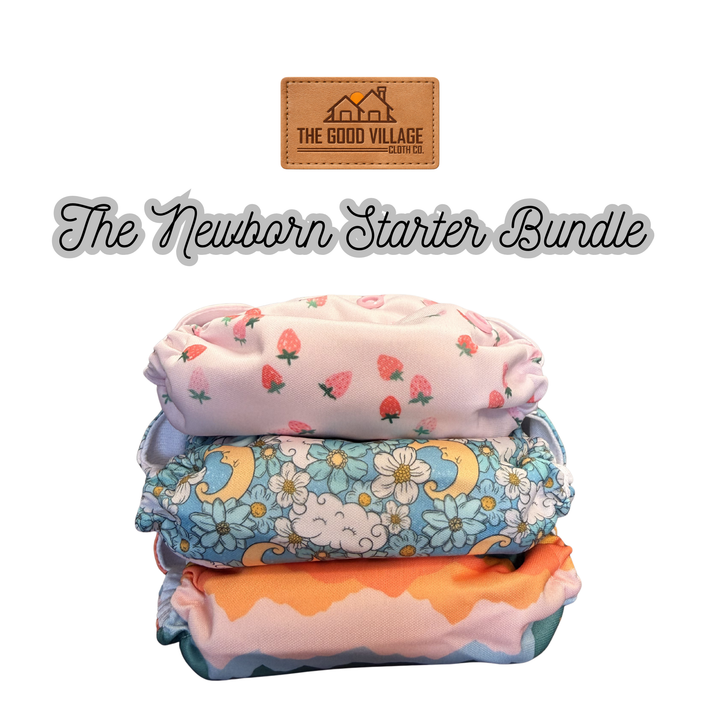 Newborn Cloth Diaper Bundle: 3 All-in-One Newborn Diapers