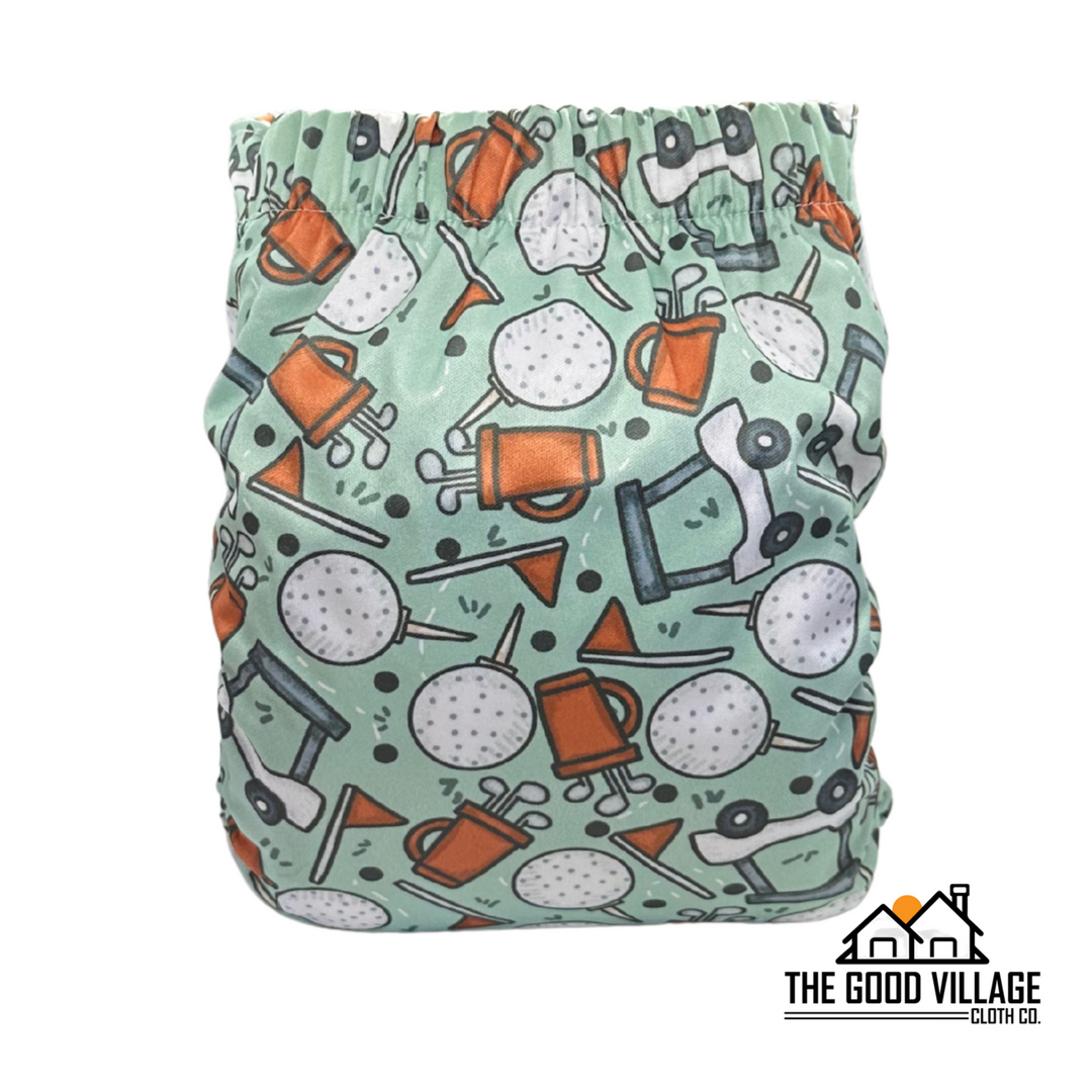 One Size Pocket Diaper - Tee Time