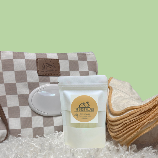 Cloth Wipe Bundle | Tan Check