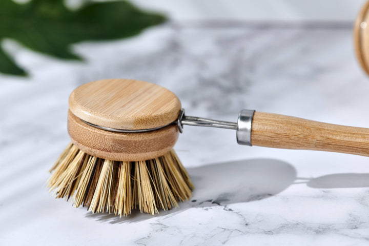Long Handle Wood & Metal Dish Brush – 9"
