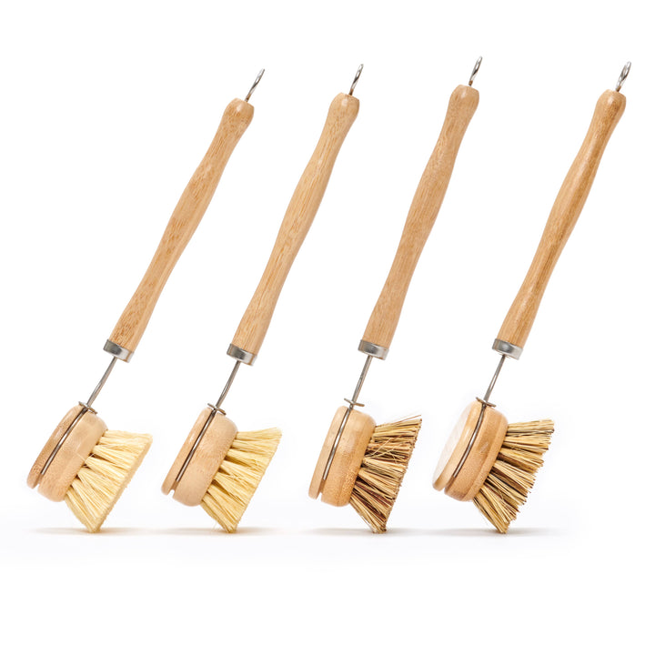 Long Handle Wood & Metal Dish Brush – 9"