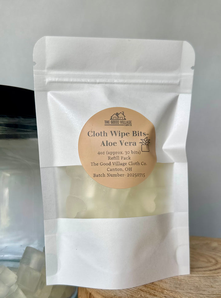 Cloth Wipe Bits - 4oz Refill Pouch