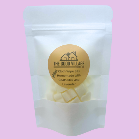 Cloth Wipe Bits – Goats Milk & Lavender | Natural Wipe Solution Cubes