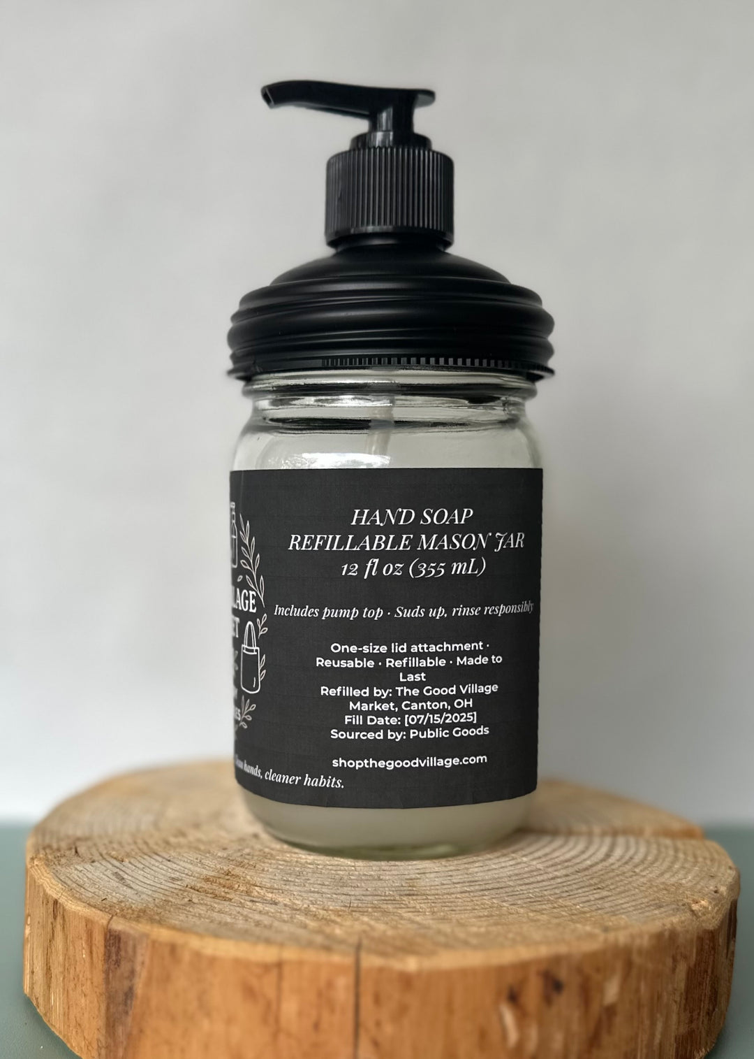 Hand Soap (with Pump Top) – 12 oz Refillable Jar