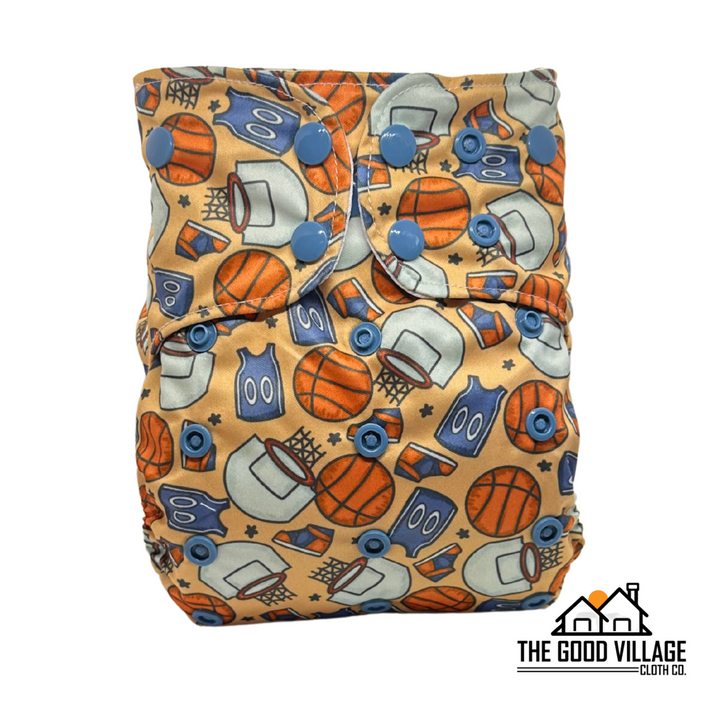 One Size Pocket Diaper - Slam Dunk