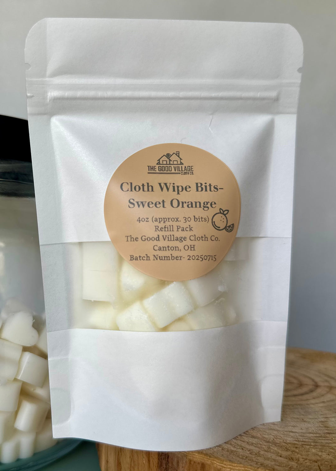 Cloth Wipe Bits - 4oz Refill Pouch