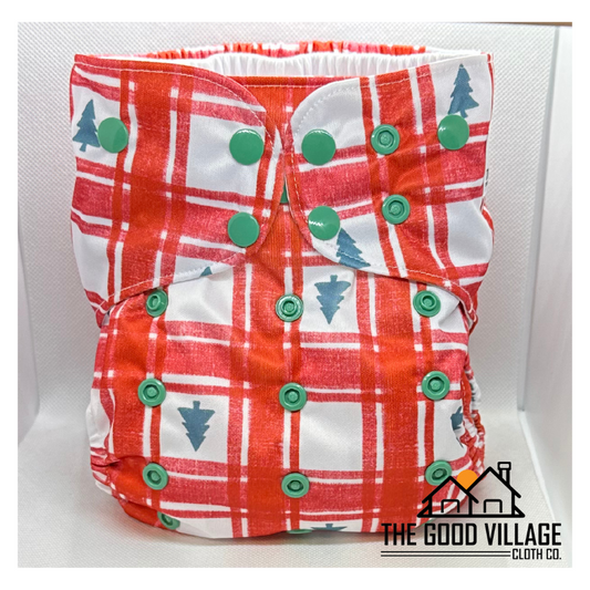 One Size Pocket Diaper | Classic Christmas