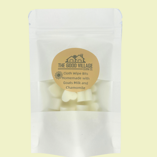 Cloth Wipe Bits – Goats Milk & Camomile | Natural Wipe Solution Cubes