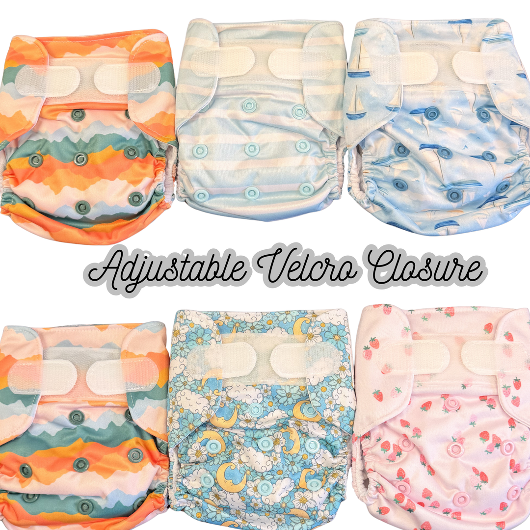 Newborn Cloth Diaper Bundle: 3 All-in-One Newborn Diapers