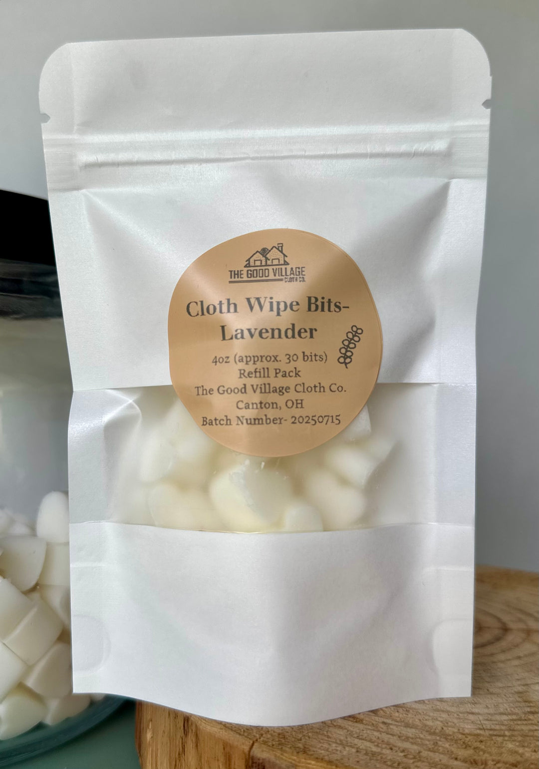 Cloth Wipe Bits - 4oz Refill Pouch