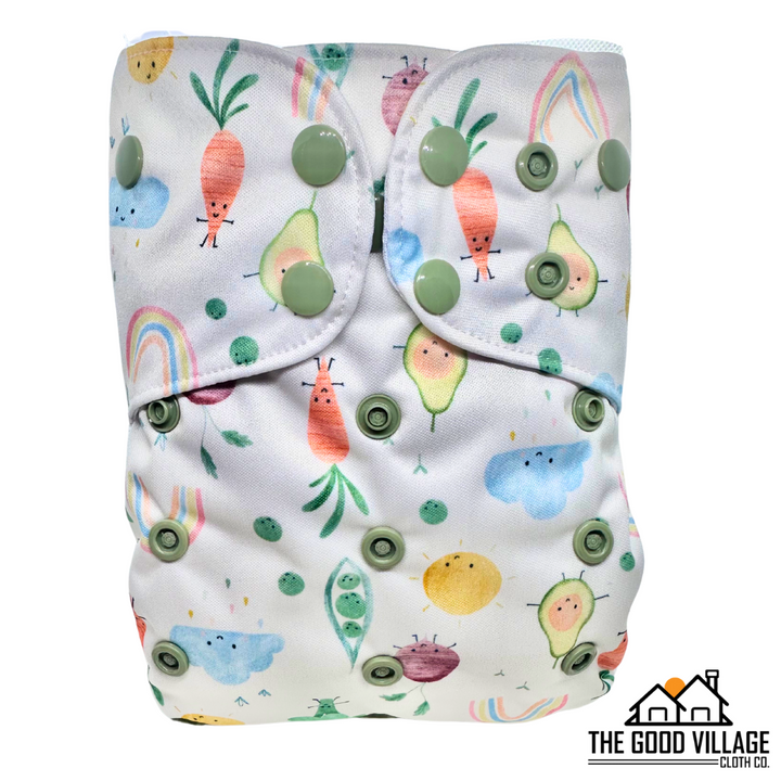 One Size Pocket Diaper - Veggie Patch