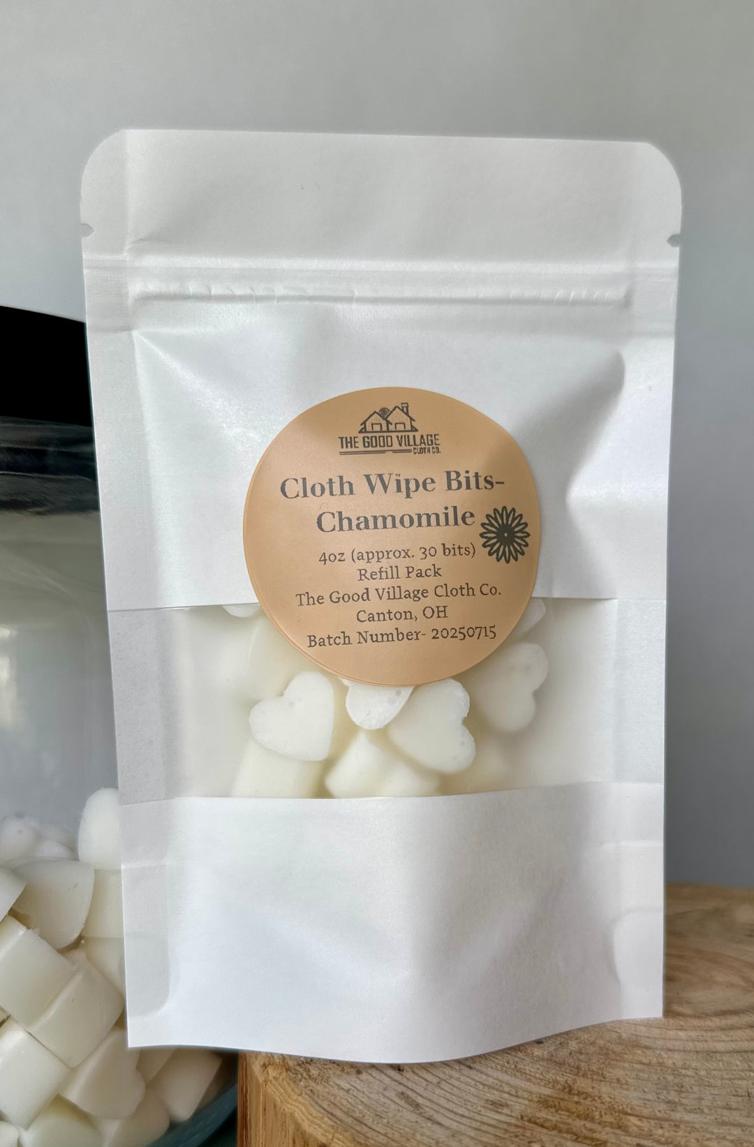 Cloth Wipe Bits - 4oz Refill Pouch