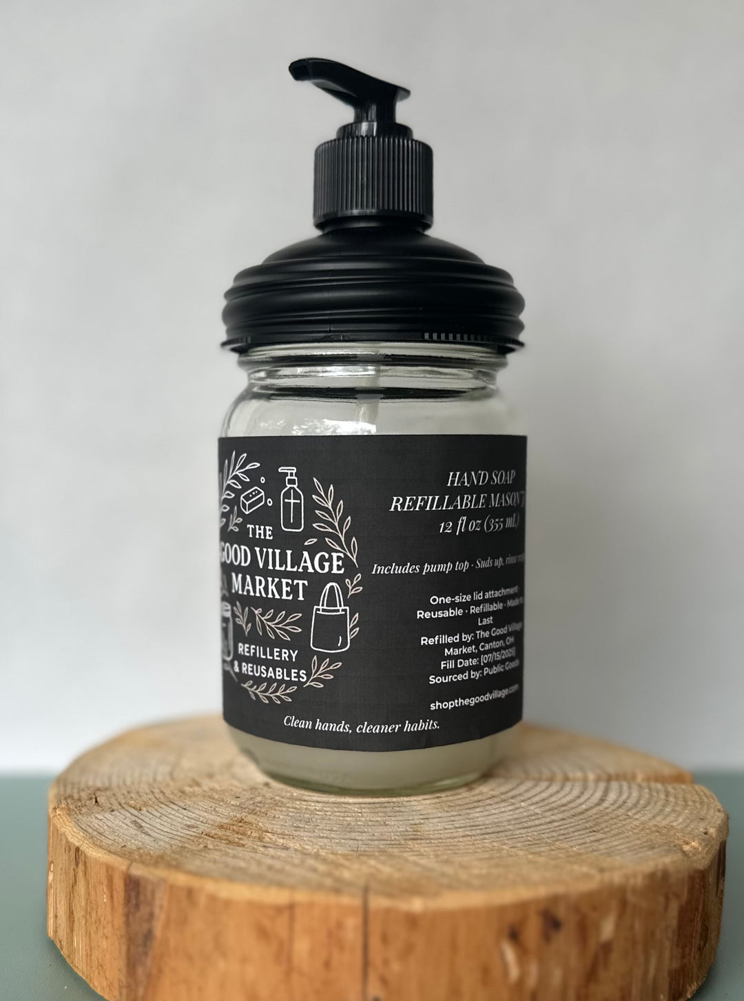 Hand Soap (with Pump Top) – 12 oz Refillable Jar