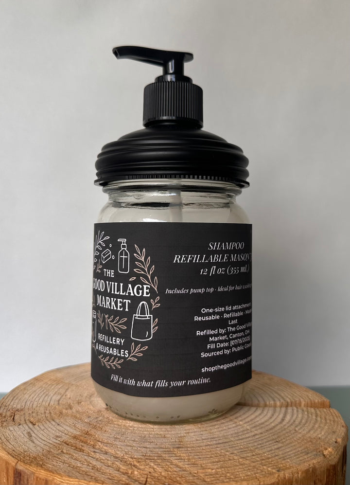 Shampoo (with Pump Top) – 12 oz Refillable Jar
