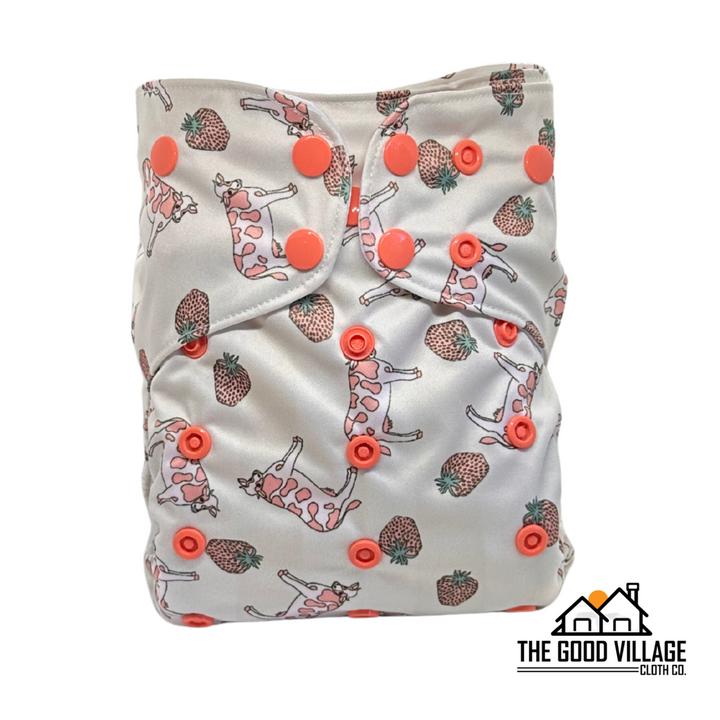 One Size Pocket Diaper - Strawberry Milk