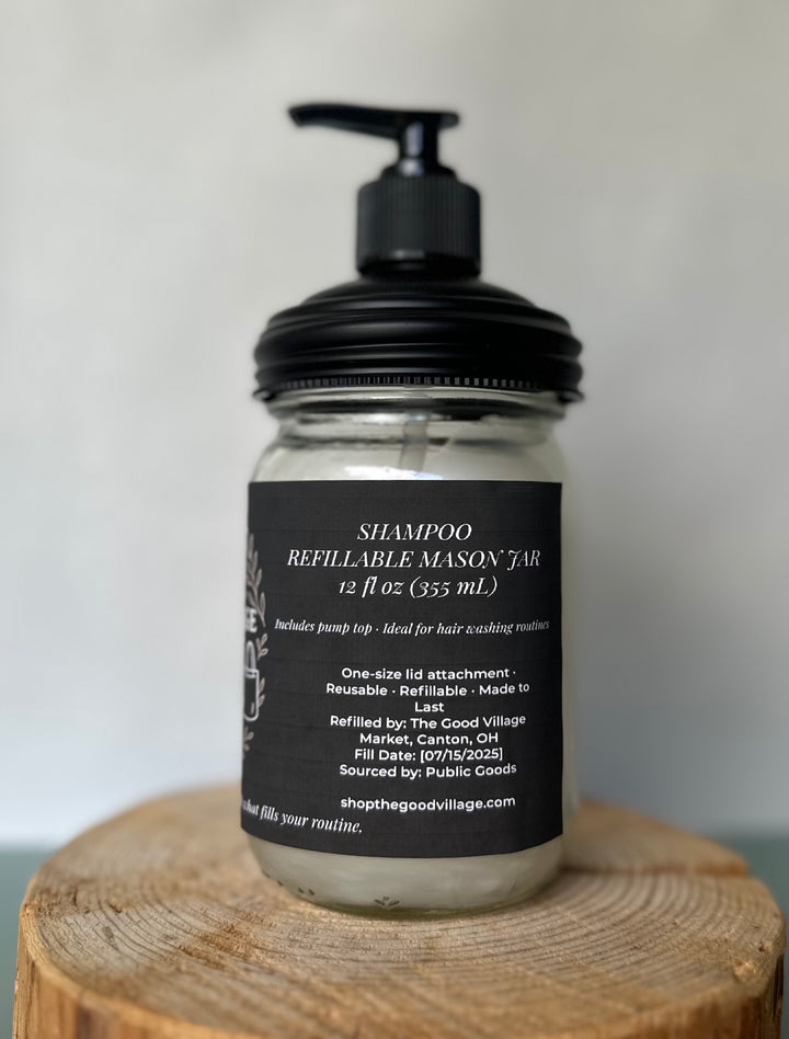 Shampoo (with Pump Top) – 12 oz Refillable Jar