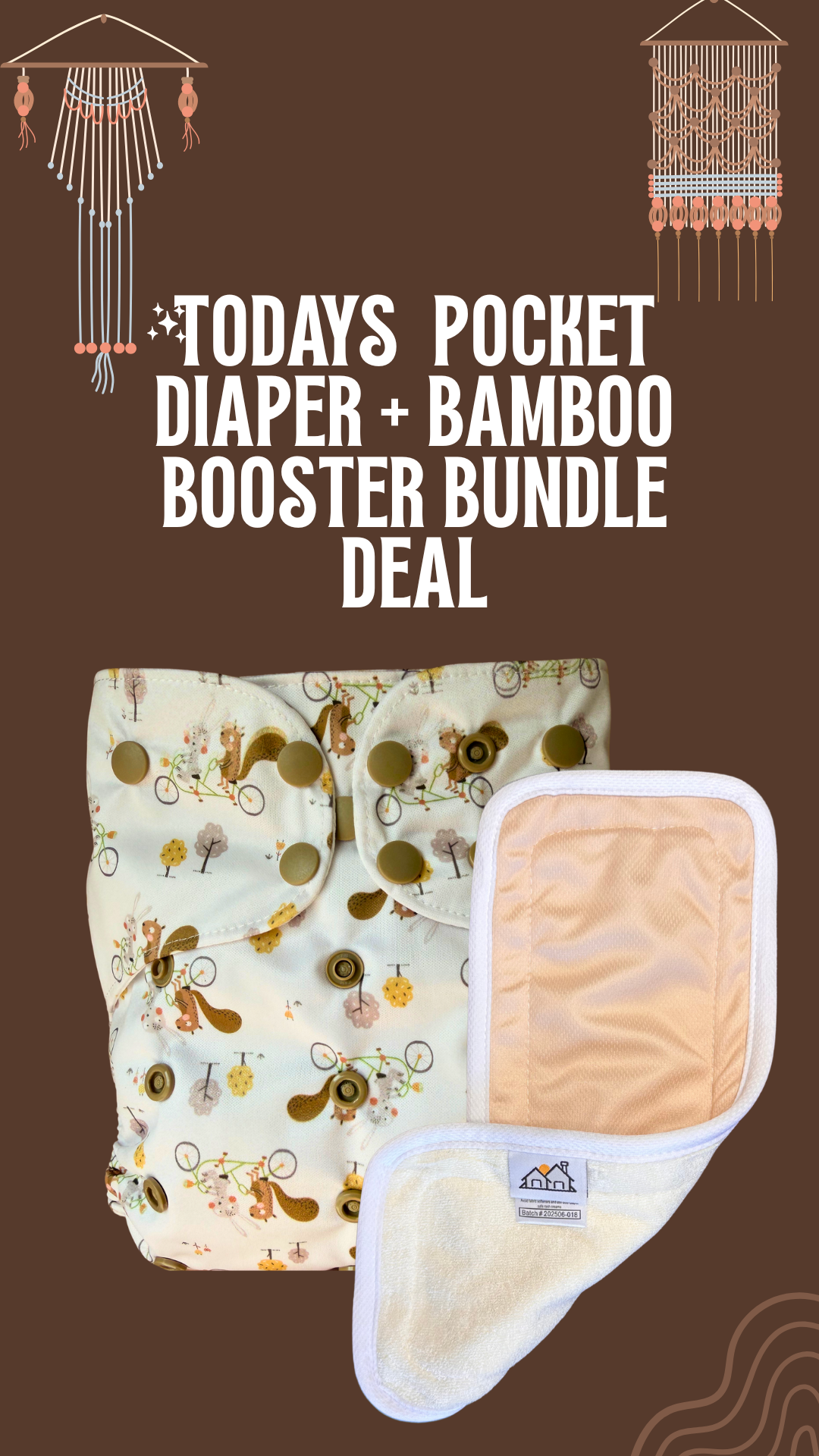 4 Year Anniversary Pocket Diaper + Bamboo Booster Bundle- Wednesday