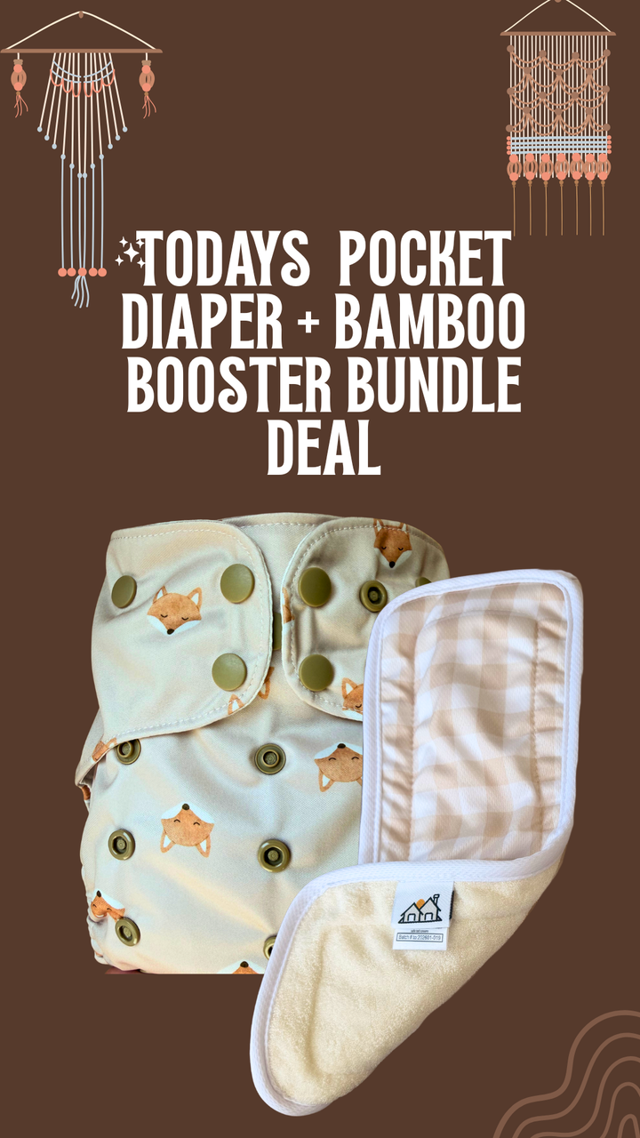 4 Year Anniversary Pocket Diaper + Bamboo Booster Bundle- Tuesday