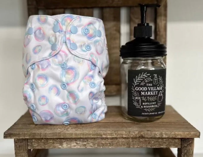 PREORDER | One Size Pocket Diaper - Bubbles