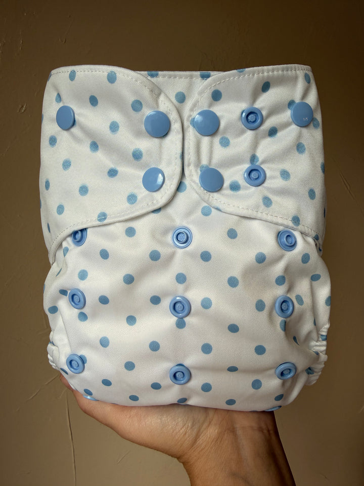 One Size Pocket Diaper- Bluebell Dots