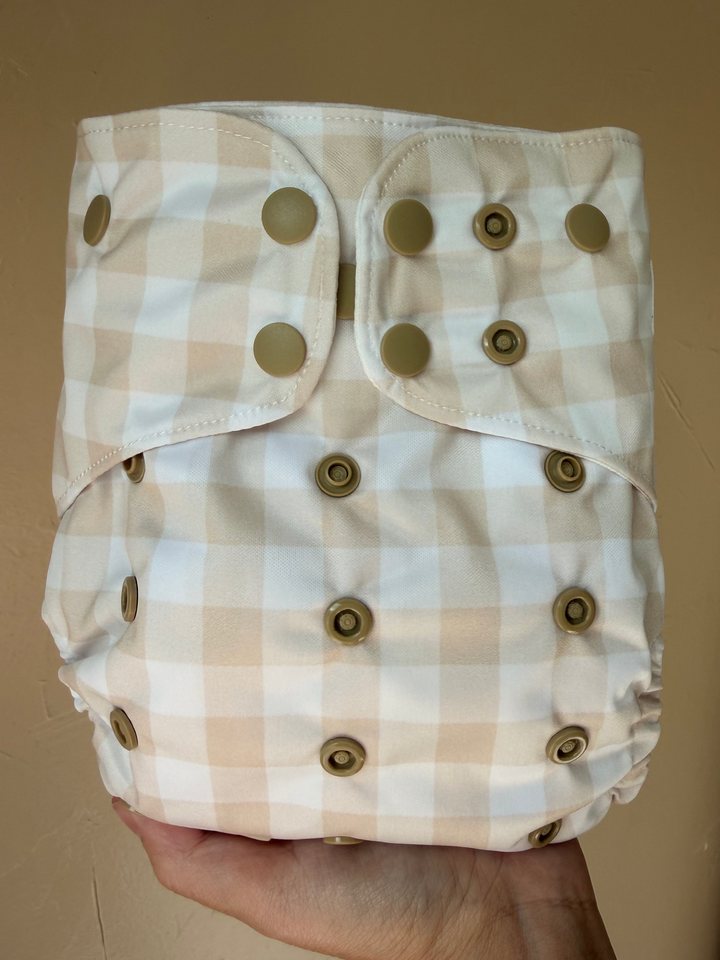 One Size Pocket Diaper- Toasty Check
