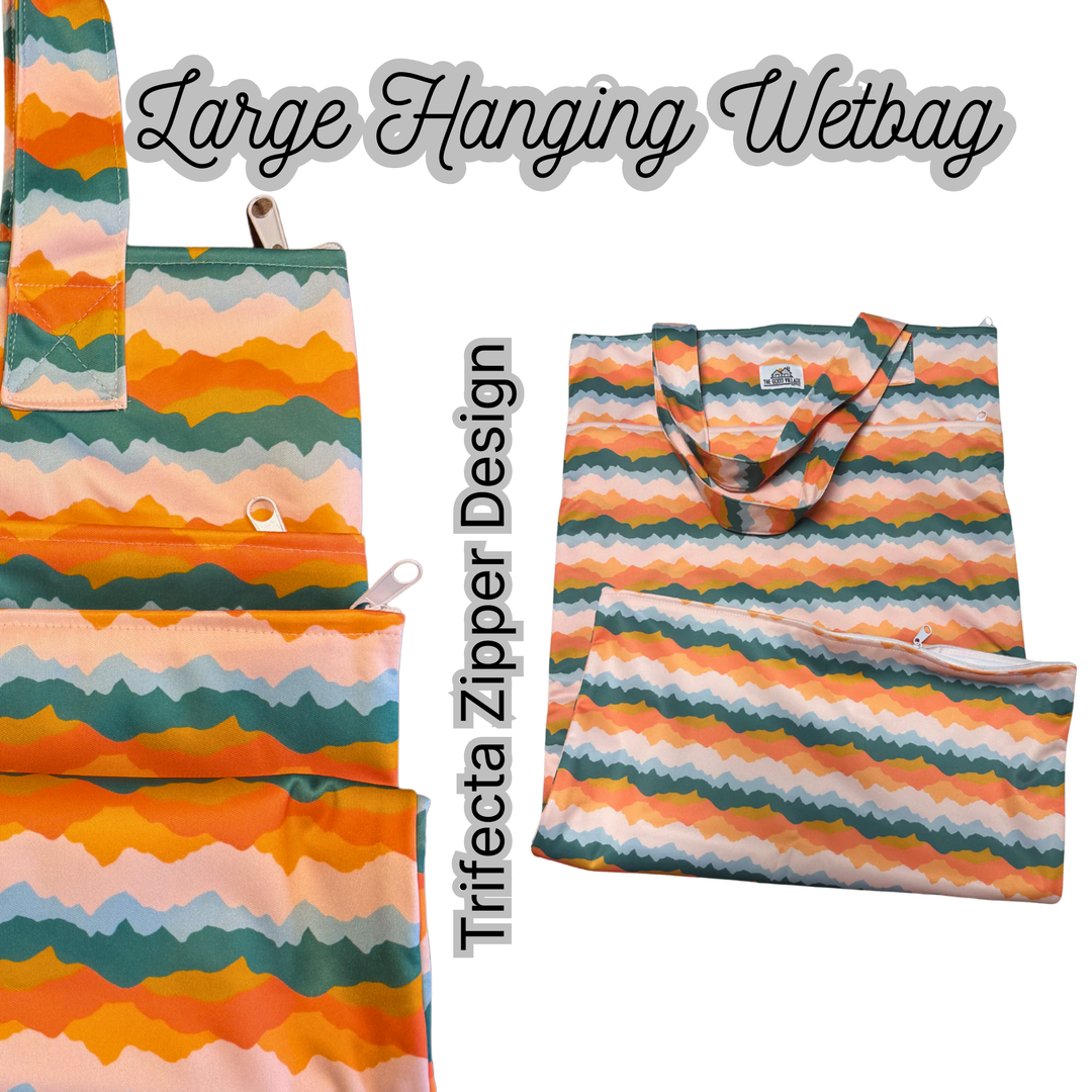 Cloth diaper starter bundle with pocket cloth diapers, hemp cotton inserts, bamboo liners and hanging wet bag