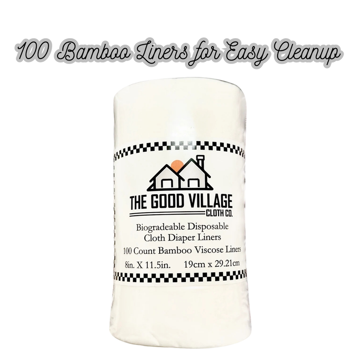 Cloth diaper starter bundle with pocket cloth diapers, hemp cotton inserts, bamboo liners and hanging wet bag