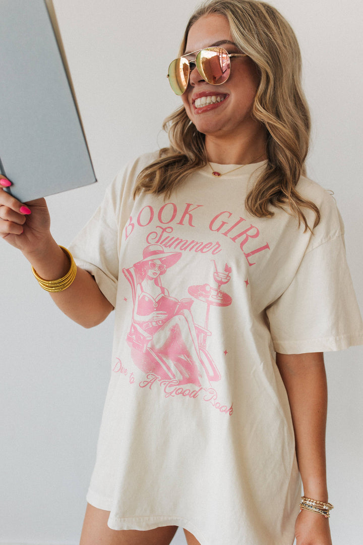 Book Girl Summer Oversize Cotton Tee